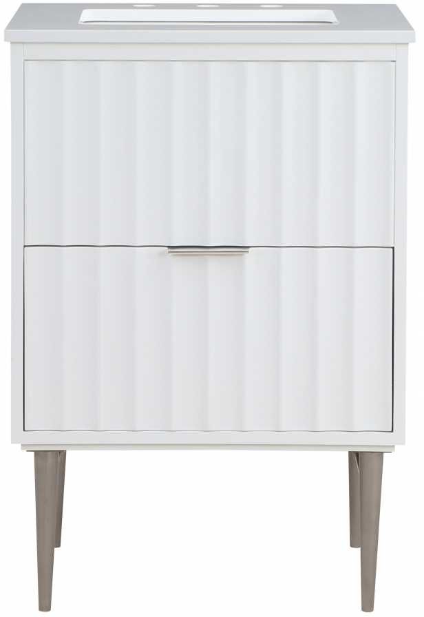 Meridian Furniture Modernist Chrome/White 24" Bathroom Vanity-2