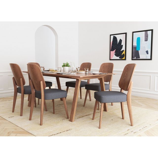 Zuo® Modern Alberta Walnut/Dark Gray Dining Chair-3