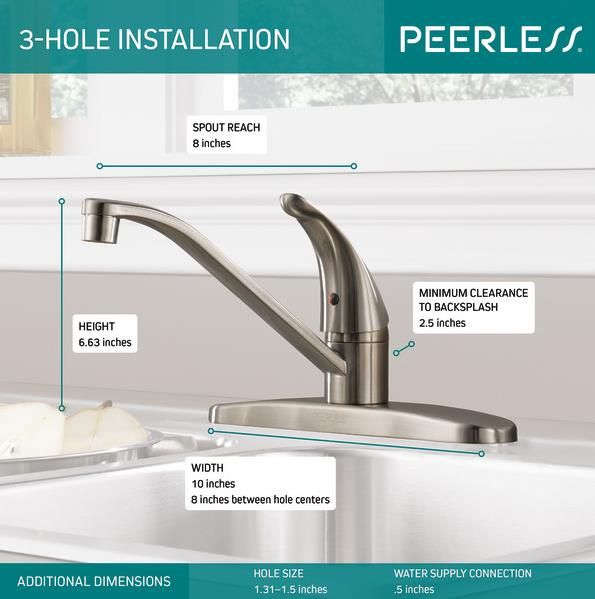 Peerless Core Stainless Single Handle Kitchen Faucet-3