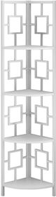 Monarch Specialties Inc. White 62" Metal Corner Etagere Bookcase-1