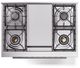 Ilve® Professional Plus II 36" Graphite Matte Pro Style Dual Fuel Range-2