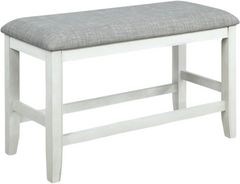 Crown Mark Fulton Grey/White Counter Height Dining Bench