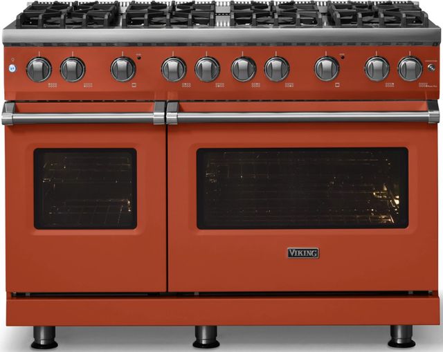 Viking® 5 Series 48" Spiced Cider Pro Style Gas (NG) Range with Polished Chrome Trim-3