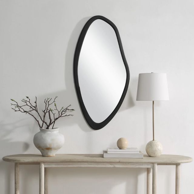 Renwil® Trani Matte Black Accent Mirror-1