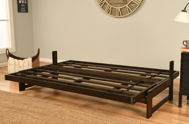 Kodiak Furniture Aspen Suede Black/Reclaim Mocha Full Futon with Mattress-3