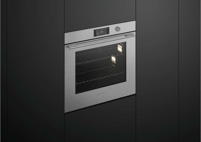 Fisher & Paykel Series 7 Contemporary 30" Brushed Silver Glass Single Electric Wall Oven with Self-Cleaning-4
