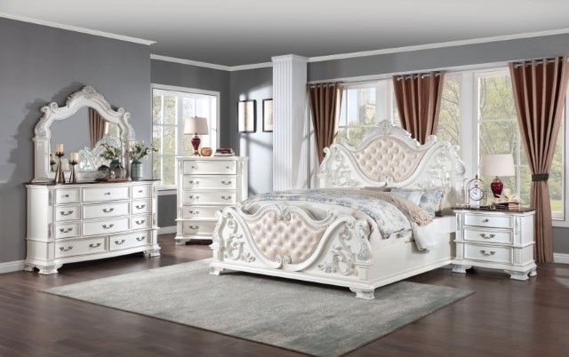 Furniture of America®  Esparanza Pearl White California King Bed-0