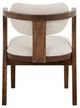 International Furniture Direct Zaphiro Lacquer Brown/White Upholstered Dining Arm Chair-4