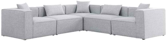 Meridian Furniture Cube 5-Piece Grey Modular Sectional Set-0