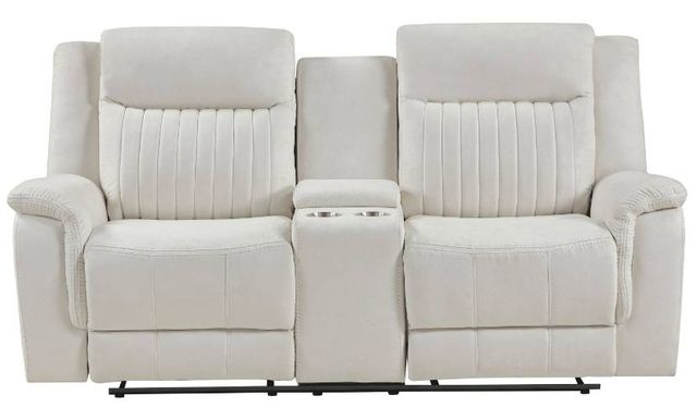 Homelegance® Dean Beige Double Manual Reclining Loveseat with Center Console-2