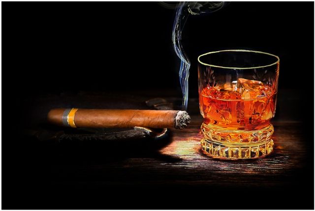 Classy Living Cohiba and Whiskey Wall Art-0