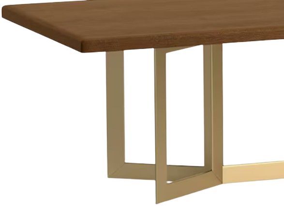 Bassett® Furniture Customizable BenchMade Astor Oak 108" Rectangle Dining Table with Champagne Brass Base-1
