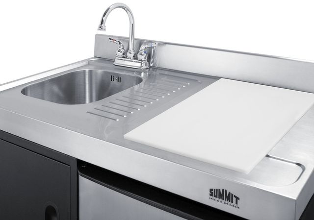 Summit® 63" Black and Stainless Steel All-In-One Kitchenette-4