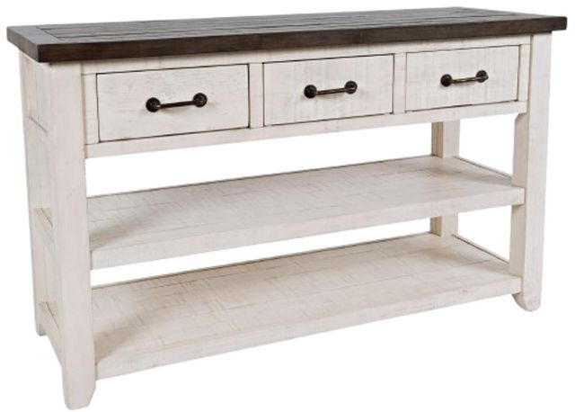 Jofran Inc. Madison County Harris Barnwood Console Table with Vintage White Base-0