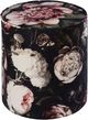 TOV Furniture Black Moody Floral Velvet Pouf-1