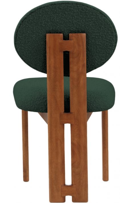 Meridian Furniture Napa Green/Walnut Boucle Upholstered Dining Chair-3