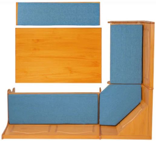 Linon Chelsea 3-Piece Blue/Honey Nook Dining Set with Cushion-2