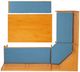 Linon Chelsea 3-Piece Blue/Honey Nook Dining Set with Cushion-2