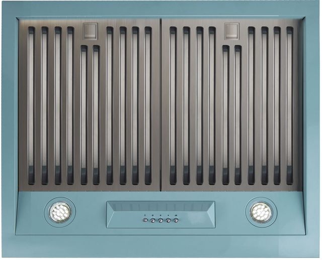 Unique® Appliances Classic Retro 24" Ocean Mist Turquoise Wall Mounted Range Hood-3