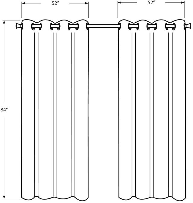 Monarch Specialties Inc. 2-Piece Grey 52" x 84" Room Darkening Curtain Panel Set-2
