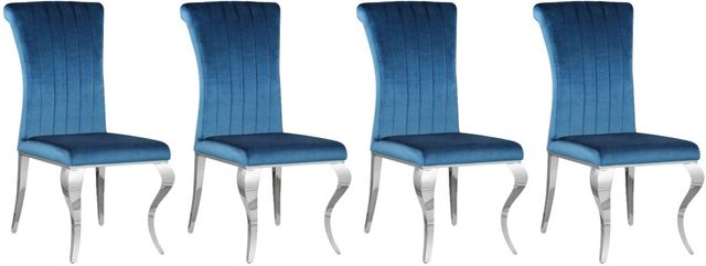 Coaster® Betty 4-Piece Teal/Chrome Upholstered Side Chairs-0