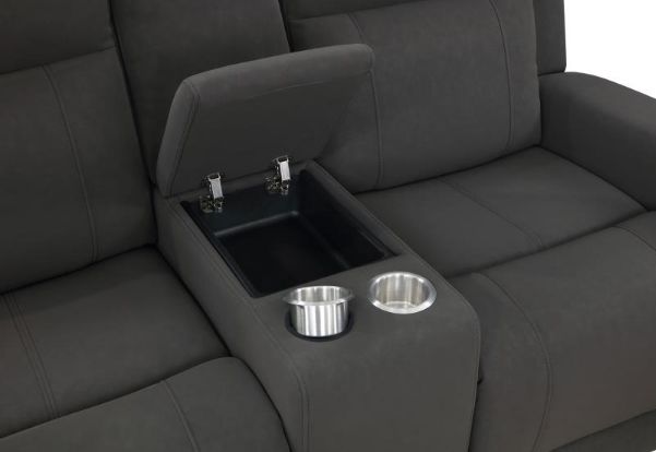 Coaster® Brentwood 3-Piece Dark Charcoal Manual Reclining Sofa Set-3