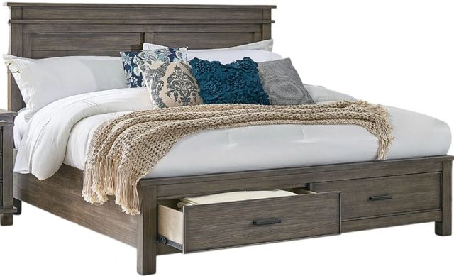 A-America® Glacier Point Graystone Queen Panel Storage Bed-0