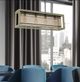 Cal® Lighting & Accessories Palencia 4-Light Distressed Oak Chandelier with Organza Shade-3