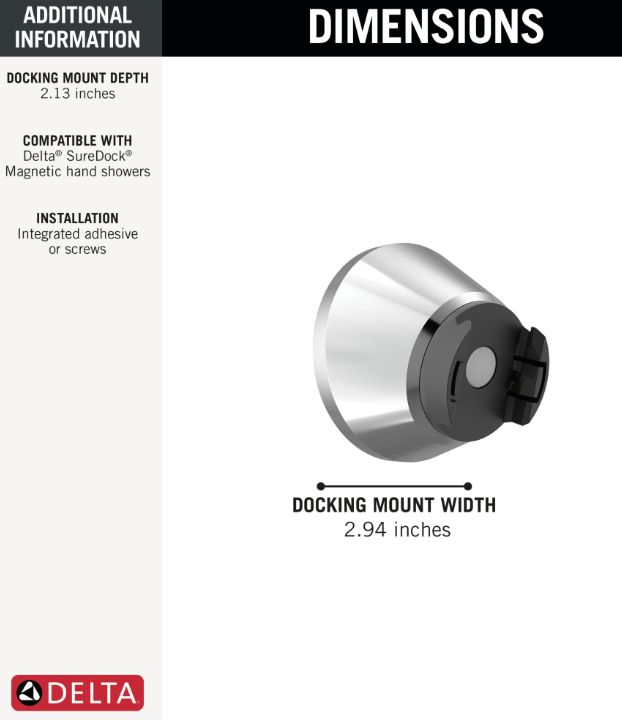 Delta SureDock™ Chrome 3" Magnetic Docking Mount-2