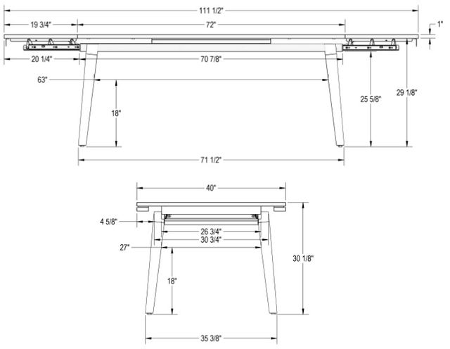 Amisco Customizable Amos 113" Rectangular Dining Table-2