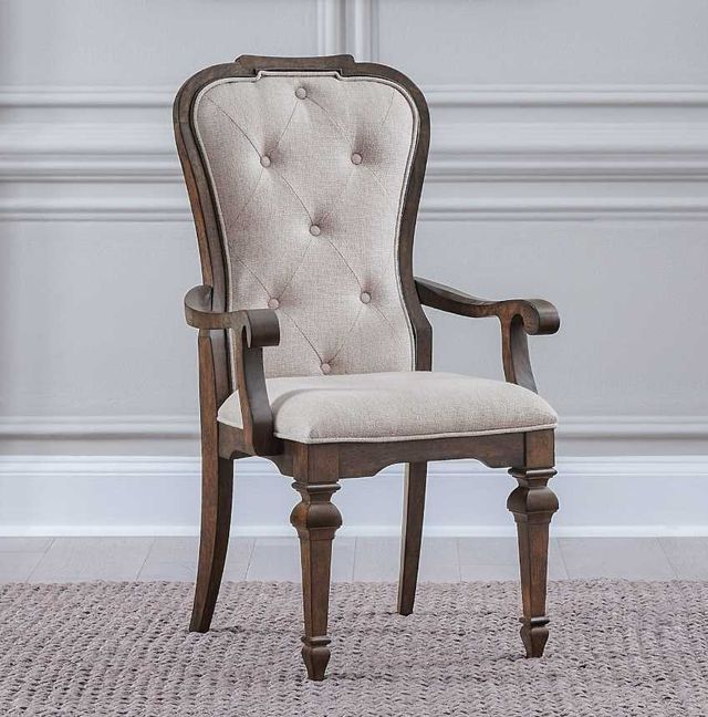 Liberty Furniture Provence Park Chateau Brown/Cream Dining Arm Chair-1