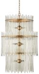 Currey & Company Electra Antique Brass/Clear Three-Tier Chandelier-2