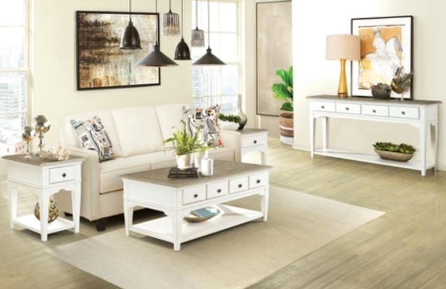 Riverside Furniture Myra Natural Coffee Table with Paperwhite Base-1
