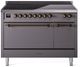 Ilve® Nostalgie II Series 48" Graphite Matte Pro Style Induction Range-0