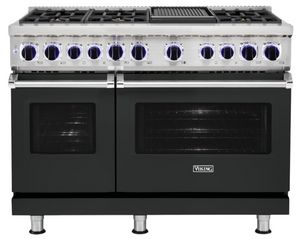 Front view of the Viking® 7 Series 48'' Antique Bronze Pro Style Dual Fuel Sealed Burner Range