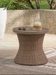 Signature Design by Ashley® Laguna Heights Beige Aluminum/Porcelain Outdoor Round End Table-2