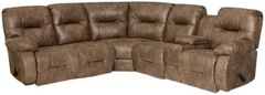 Best® Home Furnishings Customizable Brinley 6-Piece Leather Manual Reclining Sectional with Console