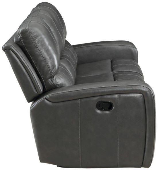 New Classic® Home Furnishings Linton Dark Gray Dual Manual Reclining Sofa-2