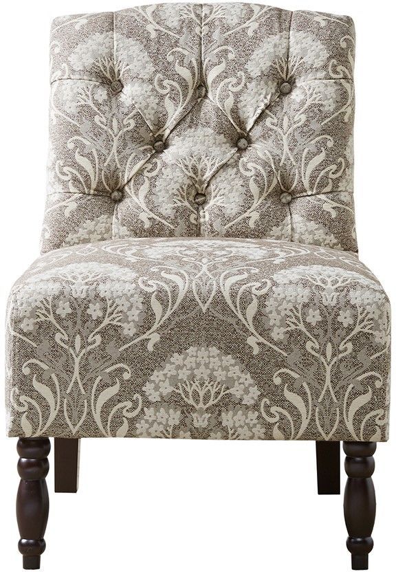 Olliix by Madison Park Taupe Lola Tufted Armless Chair-0