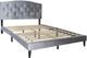 Fashion Bed Group Lion Grey King Upholstered Bed-0