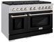 ZLINE Paramount 48" Satin Stainless Steel Pro Style Dual Fuel Range with Black Matte Door-2