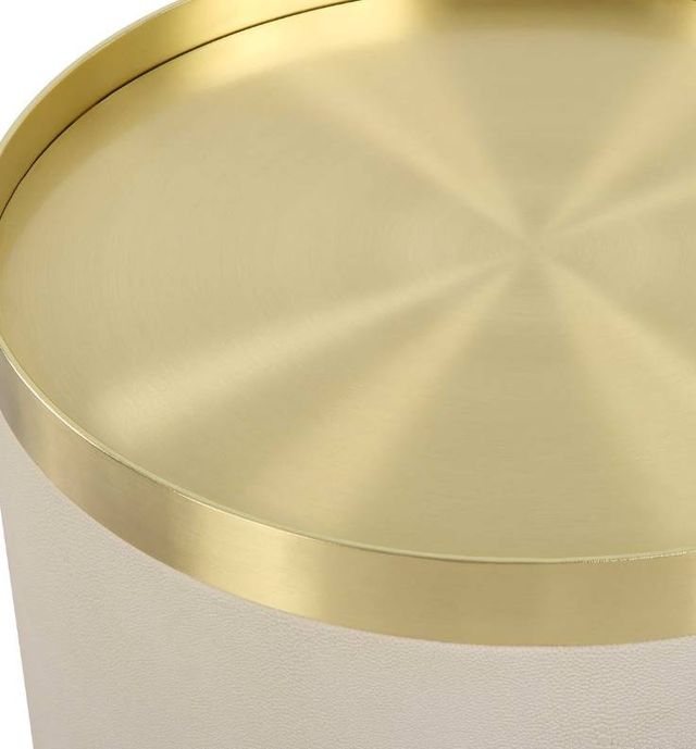 Uttermost® Circuit Brushed Brass Accent Table with White Base-3