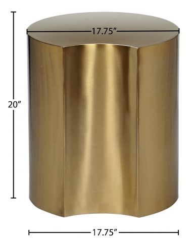 Meridian Furniture Dimple Brushed Gold 20" End Table-3