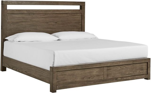 aspenhome® Modern Loft Greystone King Low Low Profile Panel Bed-0