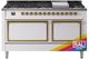 Ilve® Nostalgie II Noblesse 60'' Custom RAL Color Pro Style Dual Fuel Range with Brass Trim-0