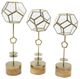 A & B Home Jada 3-Piece Gold Terrarium Lanterns on Stand Set-0