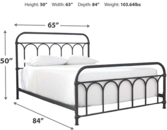 Signature Design by Ashley® Nashburg Black Queen Metal Rod Bed-2