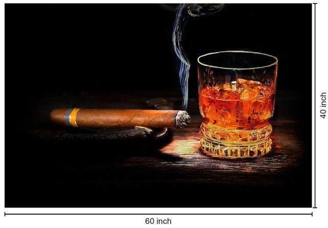 Classy Living Cohiba and Whiskey Wall Art-2