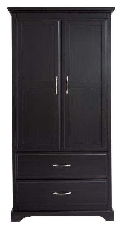 Mako Wood Furniture Symphony Gray 2-Drawer Armoire-0