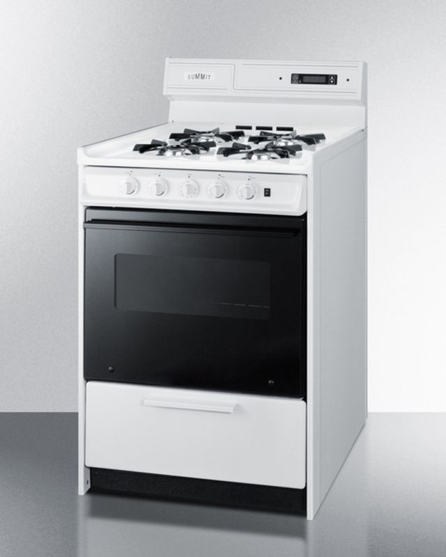 Summit® 24" White Freestanding Gas Range-2